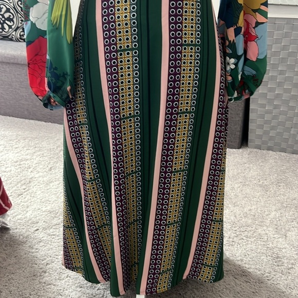 NWOT Anthropologie Green Floral Midi Dress - 6 Petite - Picture 6 of 13